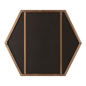 Kate and Laurel McNeer Modern Wall Mirror, 22 x 25, Bronze, Geometric Hexagon Mirror for Wall