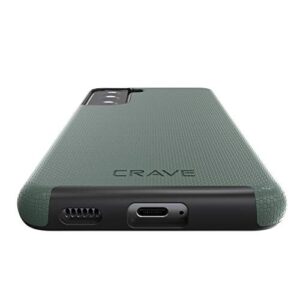 Crave Dual Guard for Galaxy S21 Case, Shockproof Protection Dual Layer Case for Samsung Galaxy S21, S21 5G (6.2 inch) - Forest Green