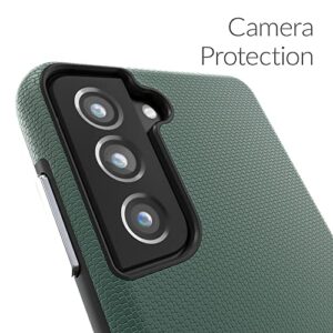 Crave Dual Guard for Galaxy S21 Case, Shockproof Protection Dual Layer Case for Samsung Galaxy S21, S21 5G (6.2 inch) - Forest Green