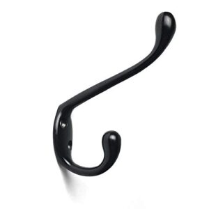 angstrom 1-pack double coat and hat hook, wall mounted with screws (matte black)