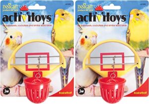 jw pet 2 pack of activity birdie basketball toy for small to medium birds