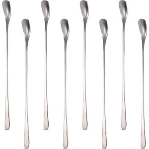 8 pieces stainless steel coffee stirrers mixing spoon drink cocktail stir sticks stirring tea spoon, 7.87 inch
