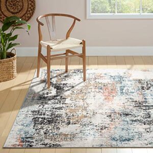 home dynamix the spruce summer rain modern abstract area rug, gray/blue/rust, 7'10"x10'2" rectangle
