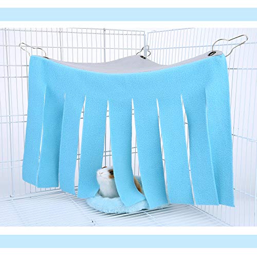 Filhome Guinea Pig Hideout and Sleeping Bed, Corner Fleece Forest Hamster Hideout Hammock Cage Accessories for Hamster Hedgehog Rats Chinchilla