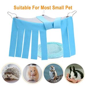 Filhome Guinea Pig Hideout and Sleeping Bed, Corner Fleece Forest Hamster Hideout Hammock Cage Accessories for Hamster Hedgehog Rats Chinchilla