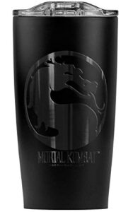 logovision mortal kombat x symbol stainless steel tumbler 20 oz coffee travel mug/cup, vacuum insulated & double wall with leakproof sliding lid | great for hot drinks and cold beverages