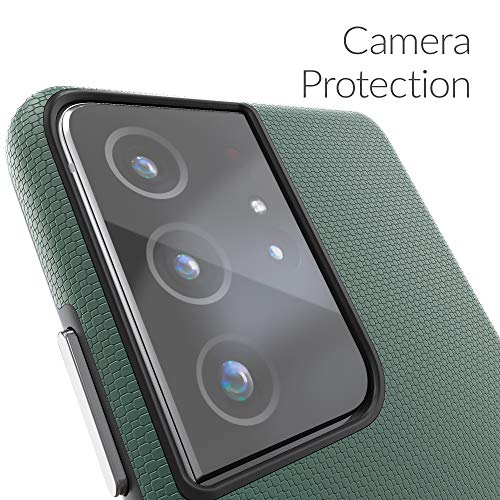 Crave Dual Guard for Galaxy S21 Ultra Case, Shockproof Protection Dual Layer Case for Samsung Galaxy S21 Ultra, S21 Ultra 5G (6.8 inch) - Forest Green