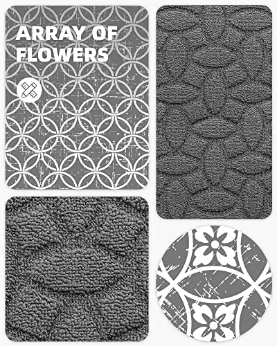 Color G Kitchen Rugs, Non Skid Kitchen Runner Rug Machine Washable Kitchen Floor Mat, Easy to Clean Kitchen Rugs and Mats, 18"x59", Grey