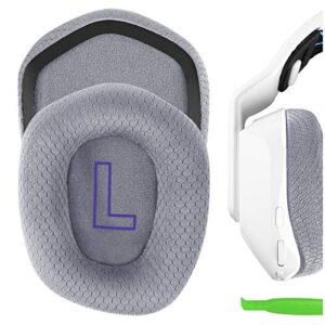 geekria comfort mesh fabric replacement ear pads for logitech g733 headphones earpads, headset ear cushion repair parts (grey)