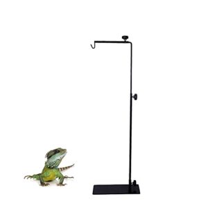 kathson lamp stand for reptile bearded dragon tank accessories fixed bracket heating lamp holder adjustable for spiders lizards turtles amphibian cold-blooded animals black