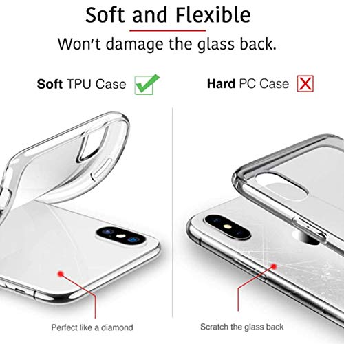 Phone Case for Oukitel C22 5.86 Inch, with [2 x Tempered Glass Screen Protector], KJYF Clear Soft TPU Shell + Ultra-Thin Anti-Scratch Anti-Yellow Case for Oukitel C22 - DU05