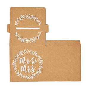 Sparkle and Bash Rustic Wedding Card Box for Reception, Mr & Mrs Design (10 in)