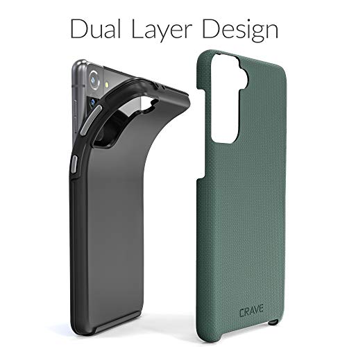 Crave Dual Guard for Galaxy S21+ Case, Shockproof Protection Dual Layer Case for Samsung Galaxy S21 Plus, S21+ 5G (6.7 inch) - Forest Green