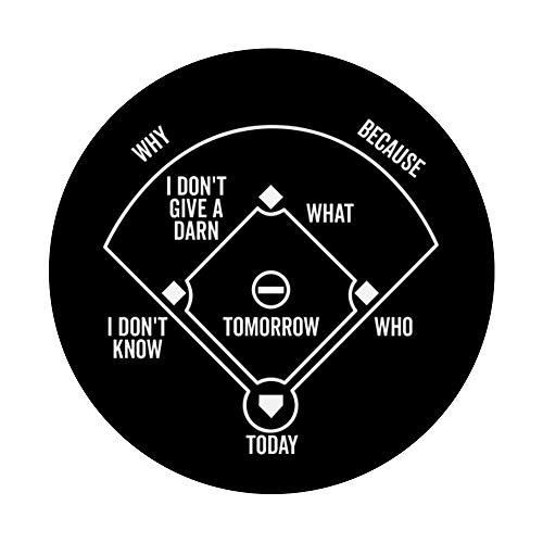 Who's on First Funny Baseball Positions Names Dark PopSockets Swappable PopGrip