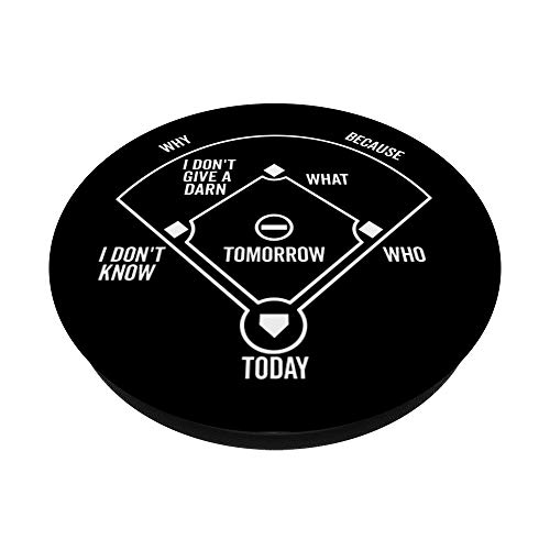 Who's on First Funny Baseball Positions Names Dark PopSockets Swappable PopGrip
