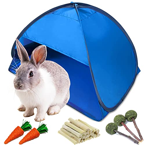 Hamiledyi Rabbit Tent House Bunny Teepee Bed Portable Small Animals Hideaway Folding Shelter Hideout Hut Pop Up Pet Camping Tents for Ferret Chinchilla Guinea Pig Cat Puppy