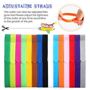 45 Pieces Puppy Whelping Collars Double-Sided Newborn Pet Identification Bands 3 Sizes Adjustable Puppy Collars Soft Colorful Whelp ID Collars for Pet Puppy Kitten, 15 Colors
