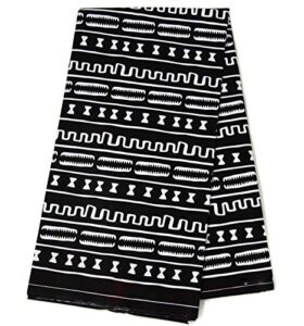 ankara fabric, 6 yards/black and white print wp1442