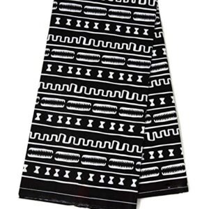 Ankara Fabric, 6 Yards/Black and White Print WP1442