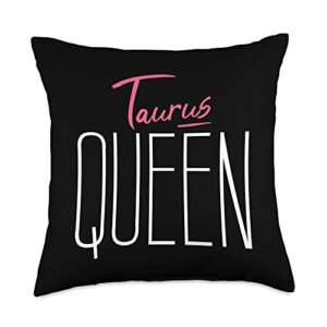 taurus queen / classy taurus woman birthday astrology throw pillow