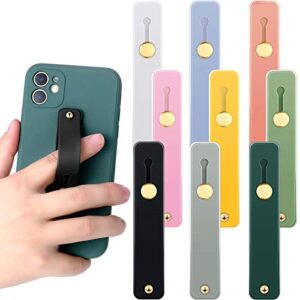 weewooday 9 pieces phone grip holders assorted colors telescopic phone finger strap stretch phone grips band loop finger kickstand for smartphones small tablets (vintage colors)