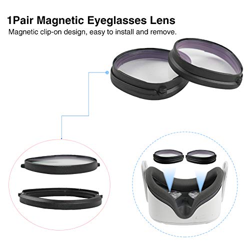 CALIDAKA 1pair Anti Blue Light Magnetic Eyeglasses Lens for Oculus-Quest 2 Anti Blue Light Lens, Oculus-Quest 2 Glasses Accessories,VR Glasses Accessories Anti-Blue Lens