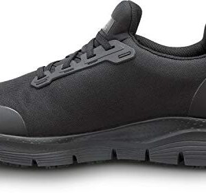 Skechers Work Arch Fit Charles, Men's, Black, Slip On Athletic Style, Alloy Toe, MaxTrax Slip Resistant, Work Shoe (9.0 M)