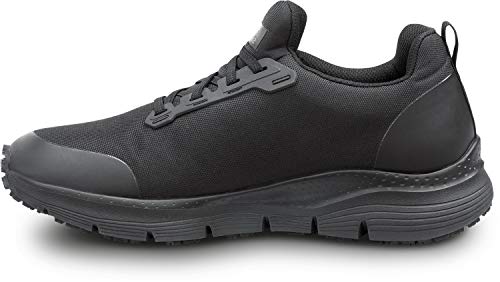 Skechers Work Arch Fit Charles, Men's, Black, Slip On Athletic Style, Alloy Toe, MaxTrax Slip Resistant, Work Shoe (9.0 M)