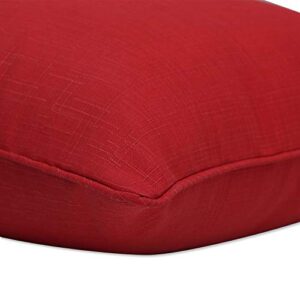 Pillow Perfect Monti Chino Solid Indoor/Outdoor Lumbar Pillow Plush Fill, Weather and Fade Resistant, Lumbar - 11.5" x 18.5",, Red, 2 Count