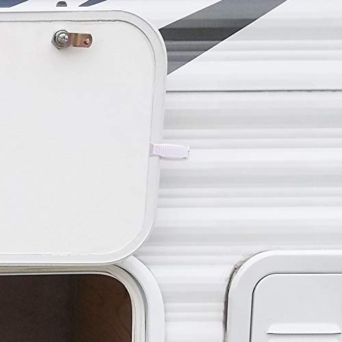 SnowyFox RV Baggage Door Catch 5Pcs, White Camper Door Holder, Baggage Door Latch Door Clip for RV Motorhome Camper Trailer