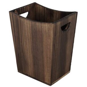 wood trash can small wastebasket with handles rustic office garbage can for bedroom bathroom office living room kitchen