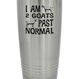 ThisWear Gifts For Goat Lovers I Am 2 Goats Past Normal 20oz. Stainless Steel Insulated Travel Mug With Lid Silver