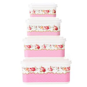food containers set of 4 with lids leakproof pp bpa-free microwaveable food storage premium heavy-duty quality, freezer & dishwasher safe (68, 43, 24 and 10 oz.)