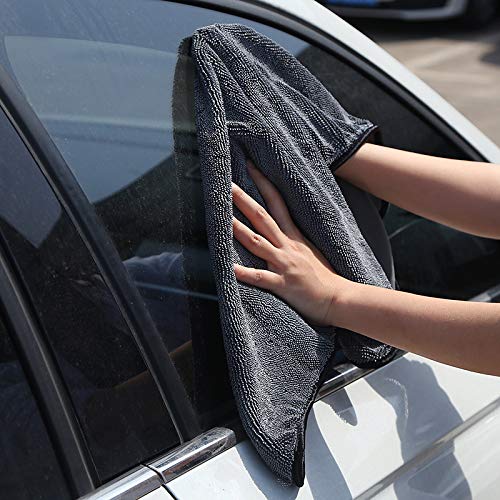 SOFTBATFY Long Twist Pile Car Microfiber Drying Towel, 600 GSM Super Absorbent Professional Twist Loop Cloth, Large Automotive Detailing Towel (20x24inches*2pack)