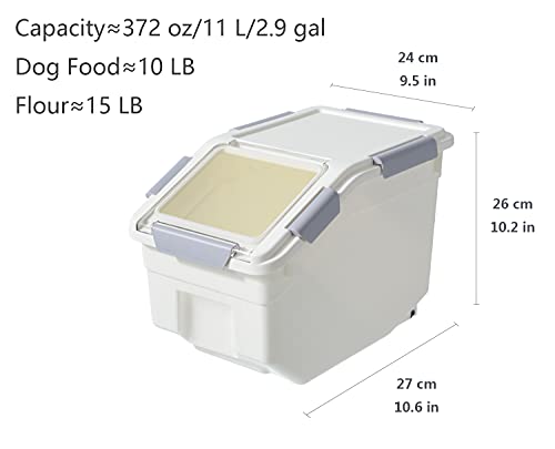 LISM 2 Pack Food Storage Container with Scoop,Large Airtight Pet Food Container for Dog Treats Rice, Cat Dry Food Bin,Baking Supplies,Flour,Rice,Kitchen Pantry Cereal(10 LB)