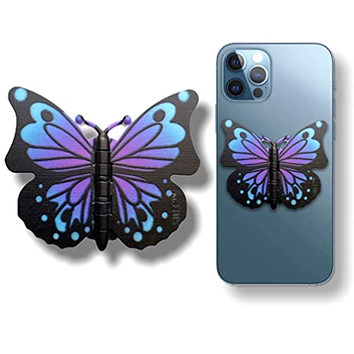 SRLC Cute Butterfly Phone Grip Socket: Phone Holder and Collapsible Stand Grip,Popping Out for Phone,Compatible with All Smartphones and Cases (Lavender Butterfly)