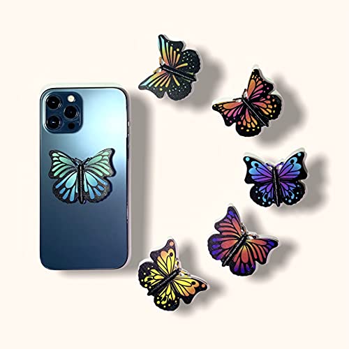 SRLC Cute Butterfly Phone Grip Socket: Phone Holder and Collapsible Stand Grip,Popping Out for Phone,Compatible with All Smartphones and Cases (Lavender Butterfly)