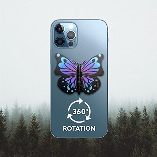 SRLC Cute Butterfly Phone Grip Socket: Phone Holder and Collapsible Stand Grip,Popping Out for Phone,Compatible with All Smartphones and Cases (Lavender Butterfly)