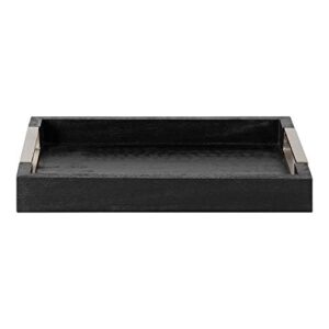 Kate and Laurel Heller Modern Rectangular Tray, 12 x 16, Black, Wood Tray for Storage and Display