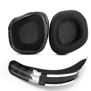 YunYiYi Replacement Ear Cushion Headband Ear Cups Compatible with Corsair Void & Corsair Void Pro Wired & Wireless Gaming Headsets 7.1 Memory Foam Ear Cover Repair Parts (Fabric Foam+Headband)