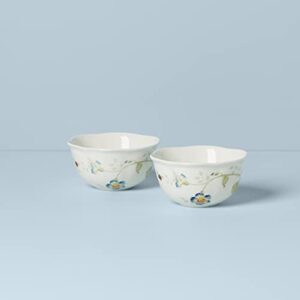 Lenox 890914 Butterfly Meadow 2-Piece Porcelain Dessert Bowl Set, Blue, 4.75"