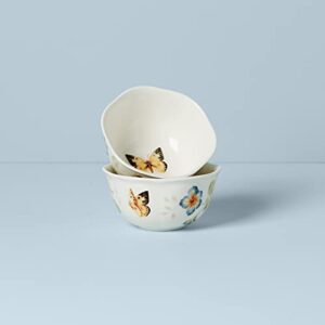 Lenox 890914 Butterfly Meadow 2-Piece Porcelain Dessert Bowl Set, Blue, 4.75"