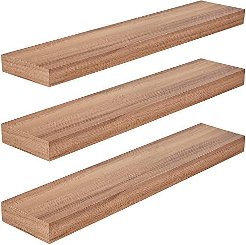 Kiera Grace kieragrace KG Maine Floating Shelves-Golden Oak, 24", Set of 3 Wall Organization