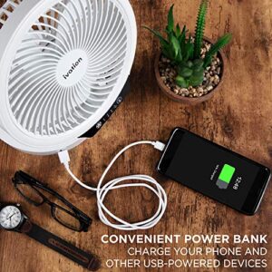 Ivation Battery Operated Portable Expanding Personal Fan with LED Light, Compact Folding Desk, Table & Pedestal Floor Fan with 39.5” Adjustable Height, 3-Speed Touch Control & USB Phone Charging Port