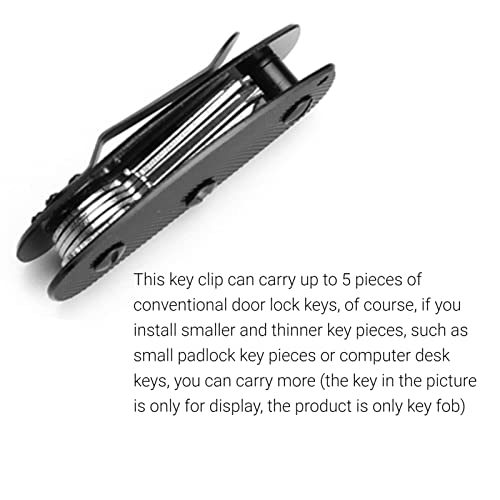 DAUERHAFT Smart Key Ring,Black Sturdy EDC Key Organizer Clip,Aluminum Key Holder,Durable Anti Scratch Key Holder Clip,for Clip Your Keys Pocket Tool Key Organizer