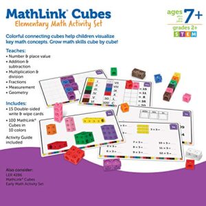 Learning Resources MathLink Cubes Elementary Math Activity Set - 115 Pieces, Ages 7+ Math Manipulative Cubes, Math Games for Kids, Math Counters