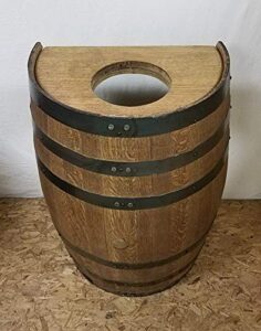 half whiskey barrel trash can with liner