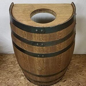 Half Whiskey Barrel Trash Can with Liner