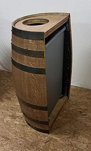 Half Whiskey Barrel Trash Can with Liner