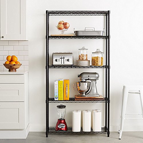 5-Tier Metal Wire Shelving,Storage Rack Heavy Duty Storage Shelving Unit Organizer Shelves for Kitchen Garage,35.43" x 13.78" x 70.87"